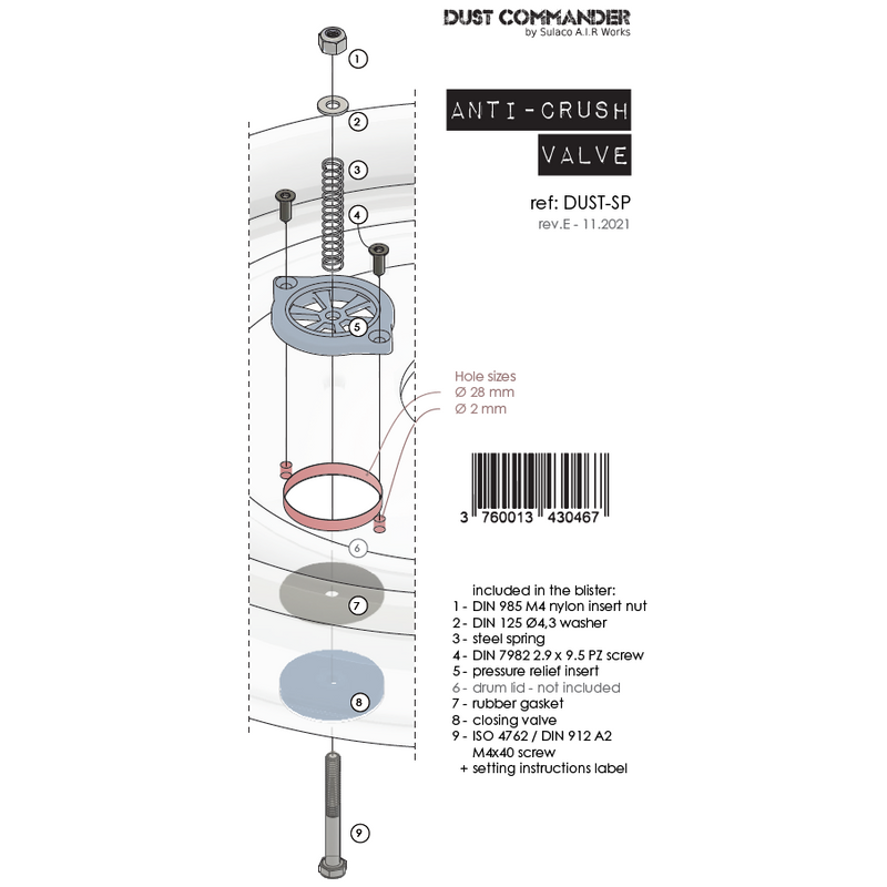SP – Quetschschutz/Vakuum Überdruckventil