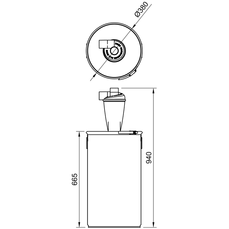 S60 – 60 Liter Antistatik Zyklonfilter Set