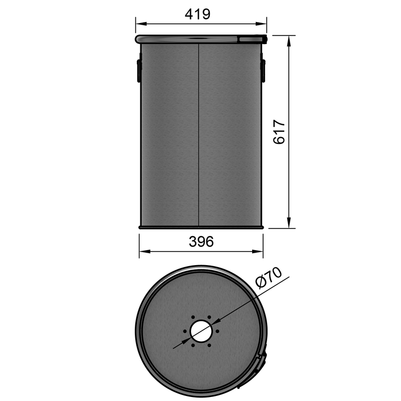 60LSST – 60 Liter Edelstahltrommel