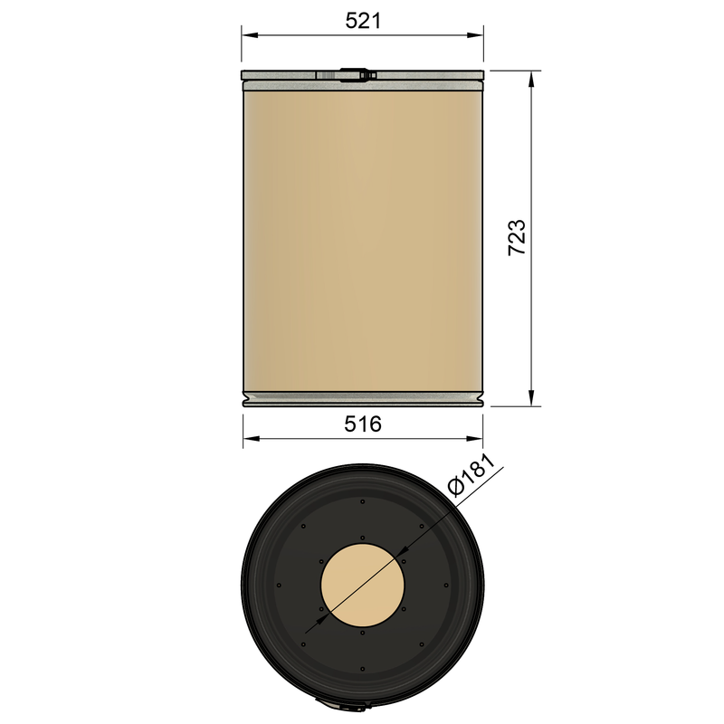 140LK – 140 Liter Kraftfass für HVLP Zyklonfilter